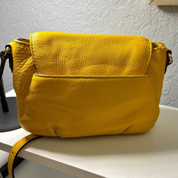 Michael Kors Citrus Yellow Pebbled Leather Small Flap Crossbody Bag - Picture 5 of 10